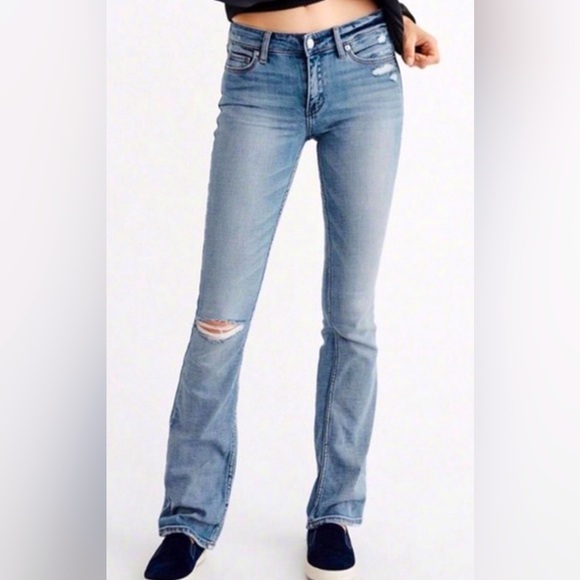 Abercrombie & Fitch Denim - ABERCROMBIE & FITCH Womens Emma Very Distressed Jeans 25